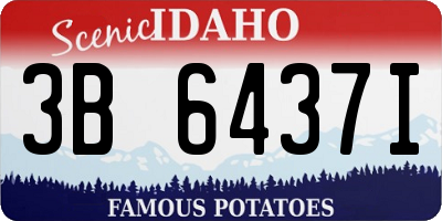 ID license plate 3B6437I
