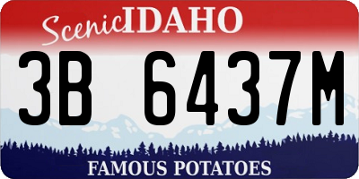 ID license plate 3B6437M