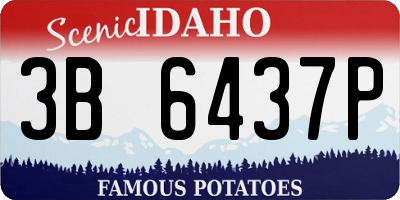 ID license plate 3B6437P