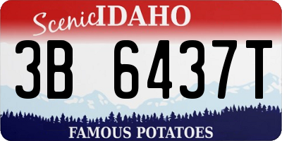 ID license plate 3B6437T
