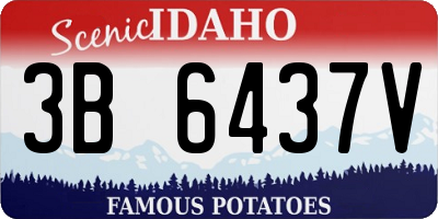 ID license plate 3B6437V