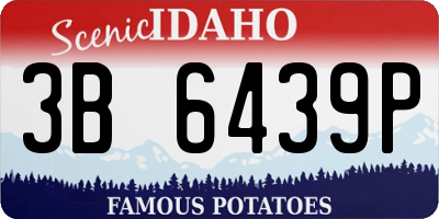 ID license plate 3B6439P