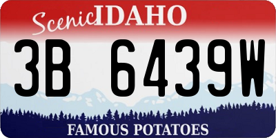 ID license plate 3B6439W