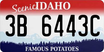 ID license plate 3B6443C