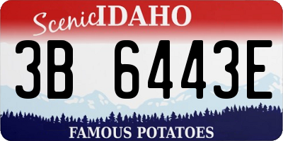 ID license plate 3B6443E