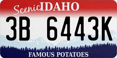 ID license plate 3B6443K