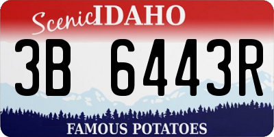 ID license plate 3B6443R