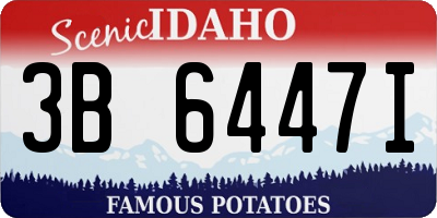 ID license plate 3B6447I