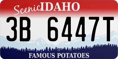 ID license plate 3B6447T