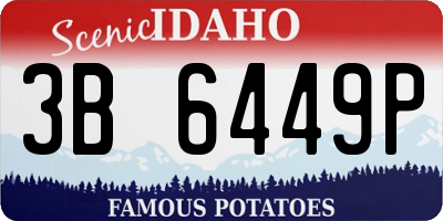ID license plate 3B6449P