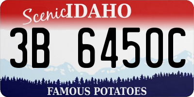 ID license plate 3B6450C