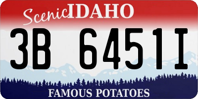 ID license plate 3B6451I