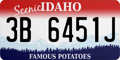 ID license plate 3B6451J