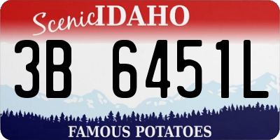 ID license plate 3B6451L