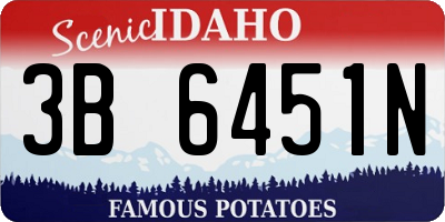 ID license plate 3B6451N