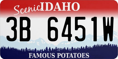 ID license plate 3B6451W