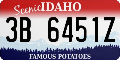 ID license plate 3B6451Z