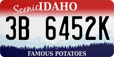 ID license plate 3B6452K