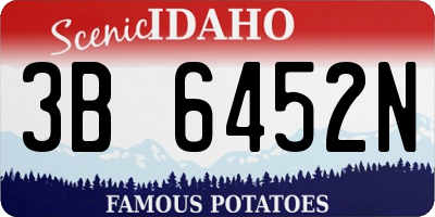 ID license plate 3B6452N