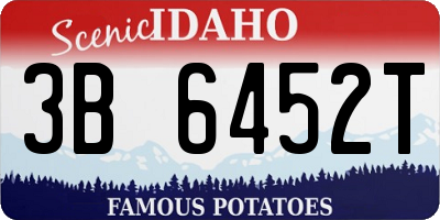 ID license plate 3B6452T
