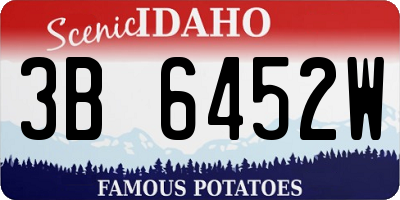 ID license plate 3B6452W
