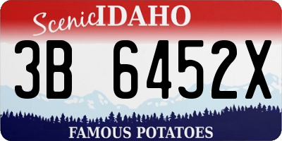 ID license plate 3B6452X