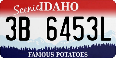 ID license plate 3B6453L