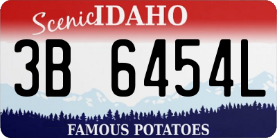 ID license plate 3B6454L