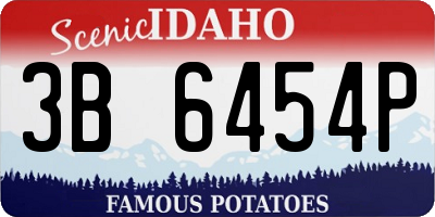 ID license plate 3B6454P
