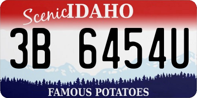 ID license plate 3B6454U