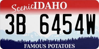 ID license plate 3B6454W
