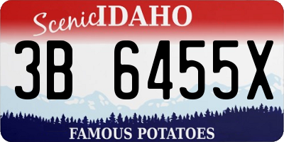 ID license plate 3B6455X