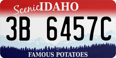 ID license plate 3B6457C