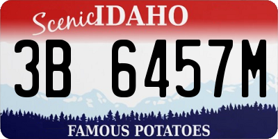 ID license plate 3B6457M