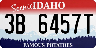 ID license plate 3B6457T