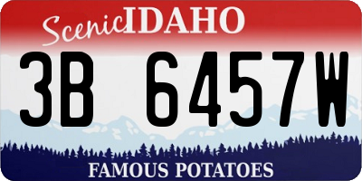 ID license plate 3B6457W