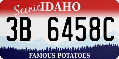 ID license plate 3B6458C