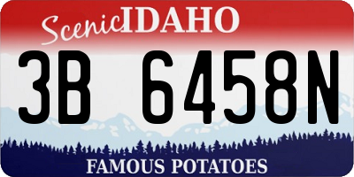 ID license plate 3B6458N