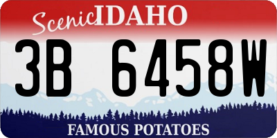 ID license plate 3B6458W