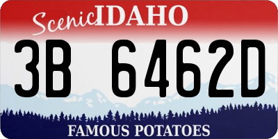 ID license plate 3B6462D