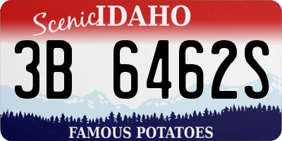 ID license plate 3B6462S