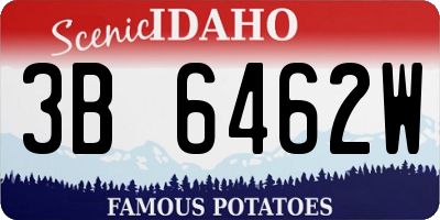 ID license plate 3B6462W