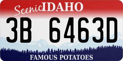 ID license plate 3B6463D