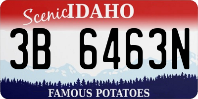 ID license plate 3B6463N