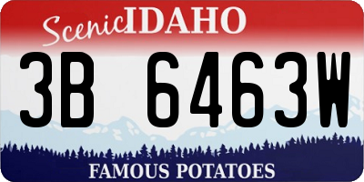 ID license plate 3B6463W