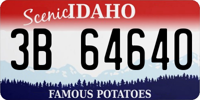 ID license plate 3B6464O