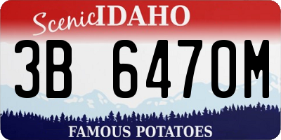 ID license plate 3B6470M
