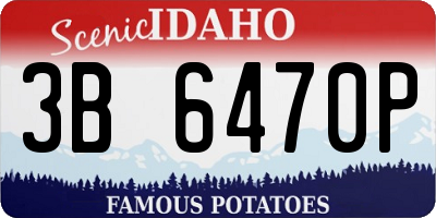 ID license plate 3B6470P