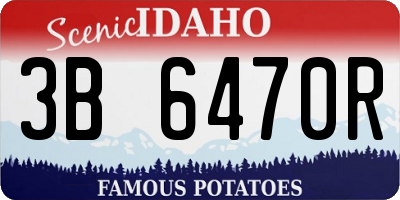 ID license plate 3B6470R