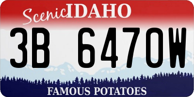 ID license plate 3B6470W